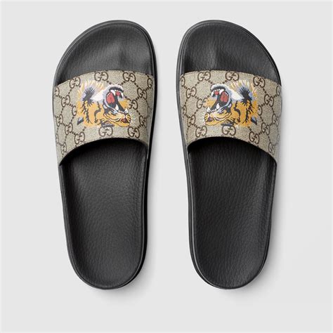 gucci sliders tiger|gucci sliders selfridges.